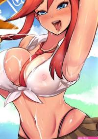 Skyla Big Breast Anime Girl With No Bra In Transparent Shirt Erect Nipples