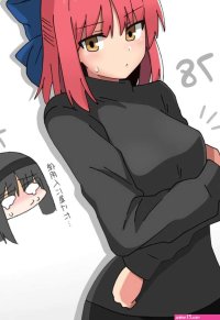 sweater tears tohno akiha multiple girls breast envy