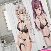 Anime Nude Woman Sexy Artistic Charming Breasts Shower Curtain Attractive Breasts Girls Anime Sexy Naked Woman Bath Curtains for Bathroom Polyester Waterproof Fabric 60 x 71 cm Set of 10 Hooks :
