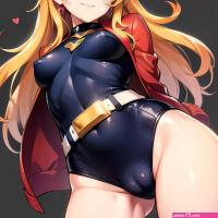 1girl Mature Belt Blush Breasts Cameltoe Gem Heart Highres Hyper Blossom Jacket Jewelry Leotard Long Hair Magical Girl Orange Ha 2163306076