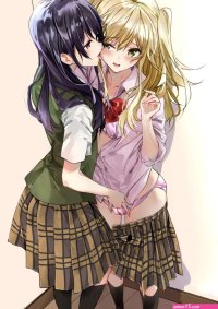fujisaki ribbon citrus manga aihara mei aihara yuzu citrus bra cleavage fingering open shirt pantsu seifuku yuri