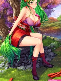 Porn image of long hair japanese dress huge boobs big tits cosplay anime created by AI