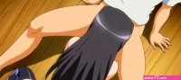 Busty anime girl blows her partner and jumps on that dick
