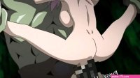 Cyclops with a fat dick catches a cute anime teenie in dungeon and busts her insides