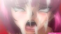 Ogres roughly face fuck a hentai girl and shoot their cum down her throat