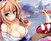 Wallpaper : ecchi fox girl anime girls cleavage big boobs green eyes 3200x2560