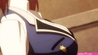 alica granger reanette elfelt shinmai ossan bokensha animated anime screenshot highres sound tagme video 2girls apron black dress blue jacket bouncing breasts breasts brown hair cleavage collarbone colosseum dark-skinned female dark...