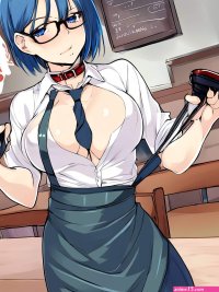 Anime girl with glasses big boobs porn