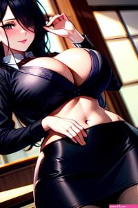 hair over one eye big boobs