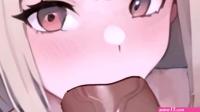 Yellow Haired Hentai Girl Gives Mind-Blowing Blowjob in POV Loop