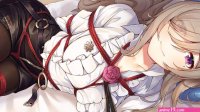 Anime girls bdsm rope bound hair in face purple eyes Playmat Gaming Mat Desk