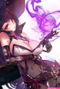 mitsu mitsu art final fantasy final fantasy vii tifa lockhart bodysuit breast hold garter belt no bra see through stockings thighhighs witch