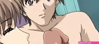 Shy anime girl licks a big cock and sucks it deeply
