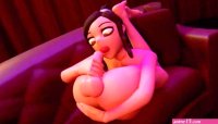 Anime girl sucks her cock on the couch Sound