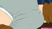 Anime girl cums in messy diaper