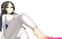 black eyes black hair breasts cameltoe censored footjob long hair maplestory mastgg penis pointed ears tagme character white