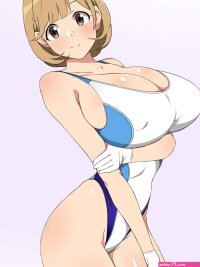 Wallpaper : Narusawa Ryouka Occultic Nine anime girls big boobs one piece swimsuit 1500x2000