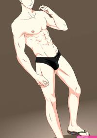 Sexyanimes on X: hot anime boy boys muscle muscles abs nipples lightandnight hunk posing sexy osborne underwear latexpants yaoiart yaoi kennykit098