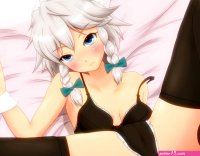 izayoi sakuya spread legs thighhighs touhou