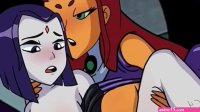 Fucking Wet Girlfriend Raven with Futa Lesbians Starfire Cute Romantic Young Couple Ebony Big Boobs Dick