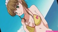 Masturbating anime maid in fantasy