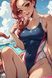 Sitting Girl Octopus Trying To Touch Her Breasts And Pussy With Tentacles AI Porn
