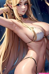 Rule 34 Blonde elf in white underwear