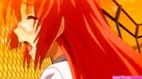Hentai redhead gets gangbanged on roof
