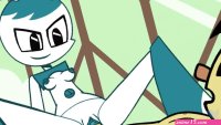Teen robot girl sucks her friends cock and rides him cartoon