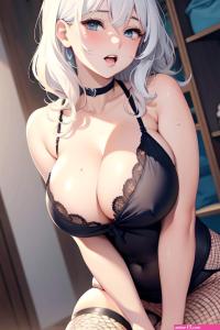 Anime Chubby Small Tits 40s Age Orgasm Face White Hair Messy Hair Style Light Skin Soft Anime Changing Room Front View Plank Fishnet 3668868868184060770