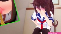 Anime girl squirts enema in toilet