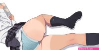 original characters tan lines blue hair ass anime girls panties anime