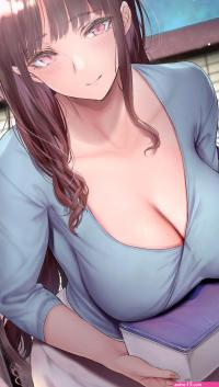 Busty athletic anime schoolgirls pose nude