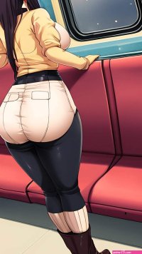 Porn image of thick thick thighs big ass anime 30 short woman created by AI