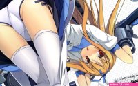 ass blonde hair long hair panties poco asahi age red eyes thighhighs underwear weapon