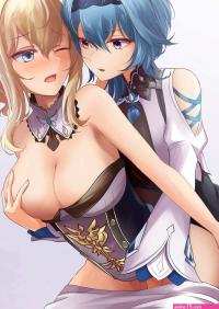 Blue anime girl touch anime girl boobs by bluejjl on DeviantArt