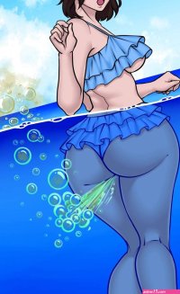 Animated: Girls farting underwater art