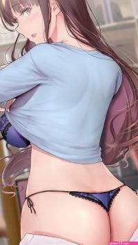 ass lifting shirt undressing Gentsuki anime anime girls underwear