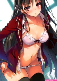 Wallpaper : illustration long hair anime girls cartoon black hair cleavage bra mouth open shirt Person undressing mangaka 2589x3696