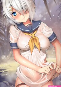 Wallpaper : anime Kantai Collection school uniform panties Hamakaze KanColle wet clothing 1950x2767