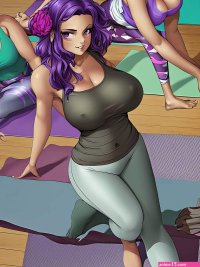 Porn image of caucasian busty pawg yoga woman big ass anime created by AI