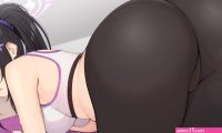 Anime girls blue archive yoga pants curvy bent over Playmat Gaming Mat Desk
