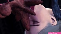 Cave. Alien Futanari Monster fucks Busty Anime Girl. 3D Animation