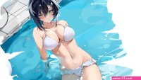 Wallpaper girl hot sexy wet pool boobs sexy girl anime for mobile and desktop section resolution 3840x2160