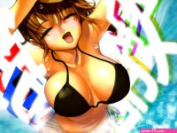 Busty girl anime sea