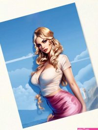 SEXY GIRL WITH BIG BOOBS ON THE BEACH ANIME STYLE SUMMER RELAX VOCATION BIKINI CUTE MANGA ANIME GIRL KAWAII WAIFU SWIMMING HOT LUXURY GIRLS SUMMER BEACH SWIMMING SURFING SURFERS Photographic Print for