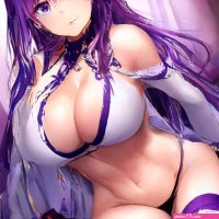 Anime girl with a large chest volume image created in Shedevrum