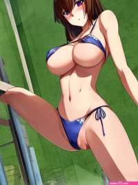 Porn image of short bikini 20 anime gymnast standing big tits created by AI