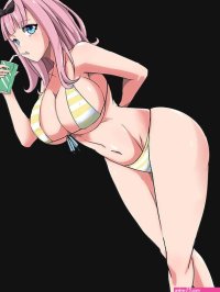 Chika Fujiwara sexy hentai anime shimapan bikini Sticker Poster for Sale by Corelli87