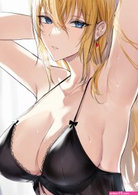blonde blue eyes big boobs armpits Kyouki anime anime girls lingerie artwork